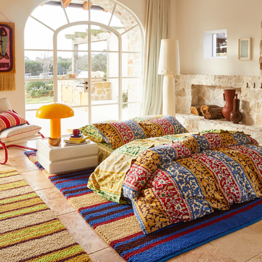 Thea Cotton Quilt Cover - Vermillion