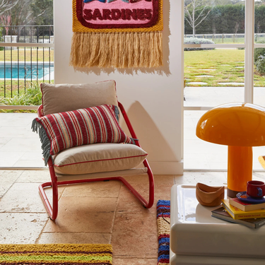 Selene Woven Cushion - Crimson Feather Insert Item