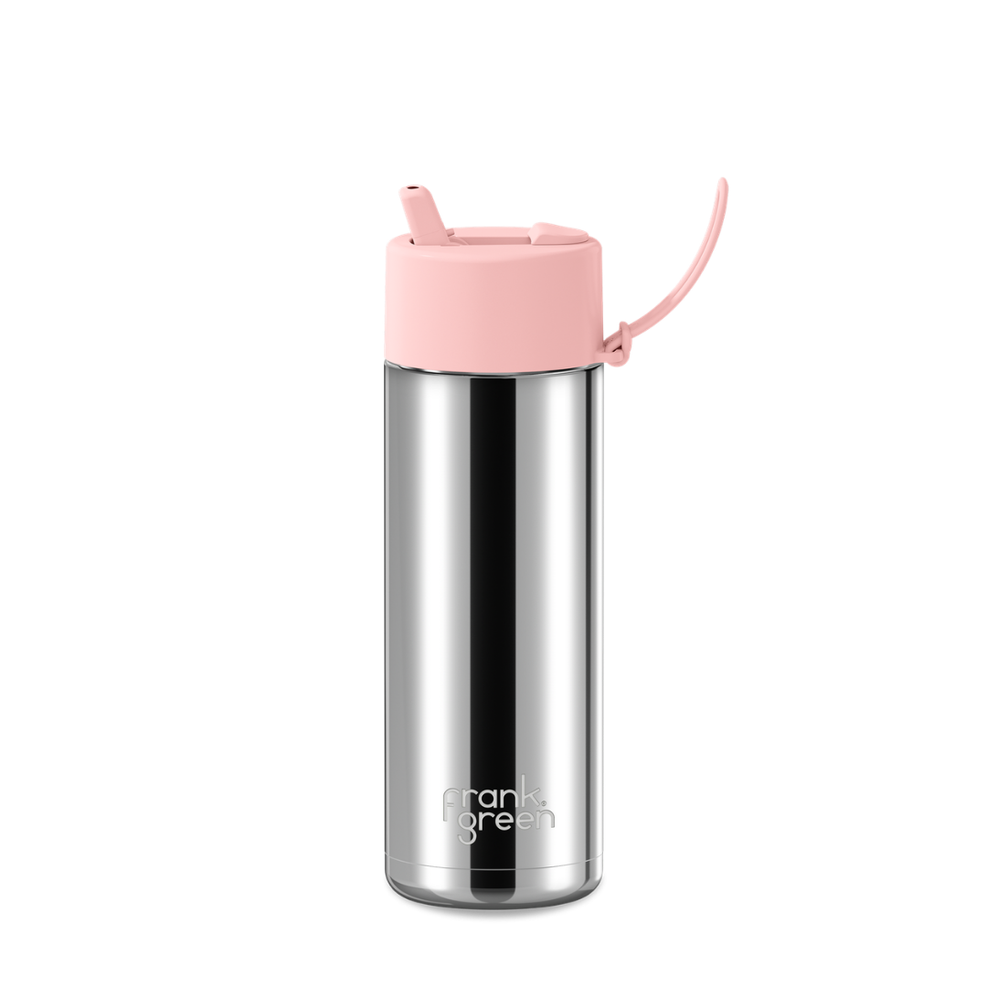 Frank Green Chrome Ceramic Reusable Bottle with Flip Straw Lid - 20oz