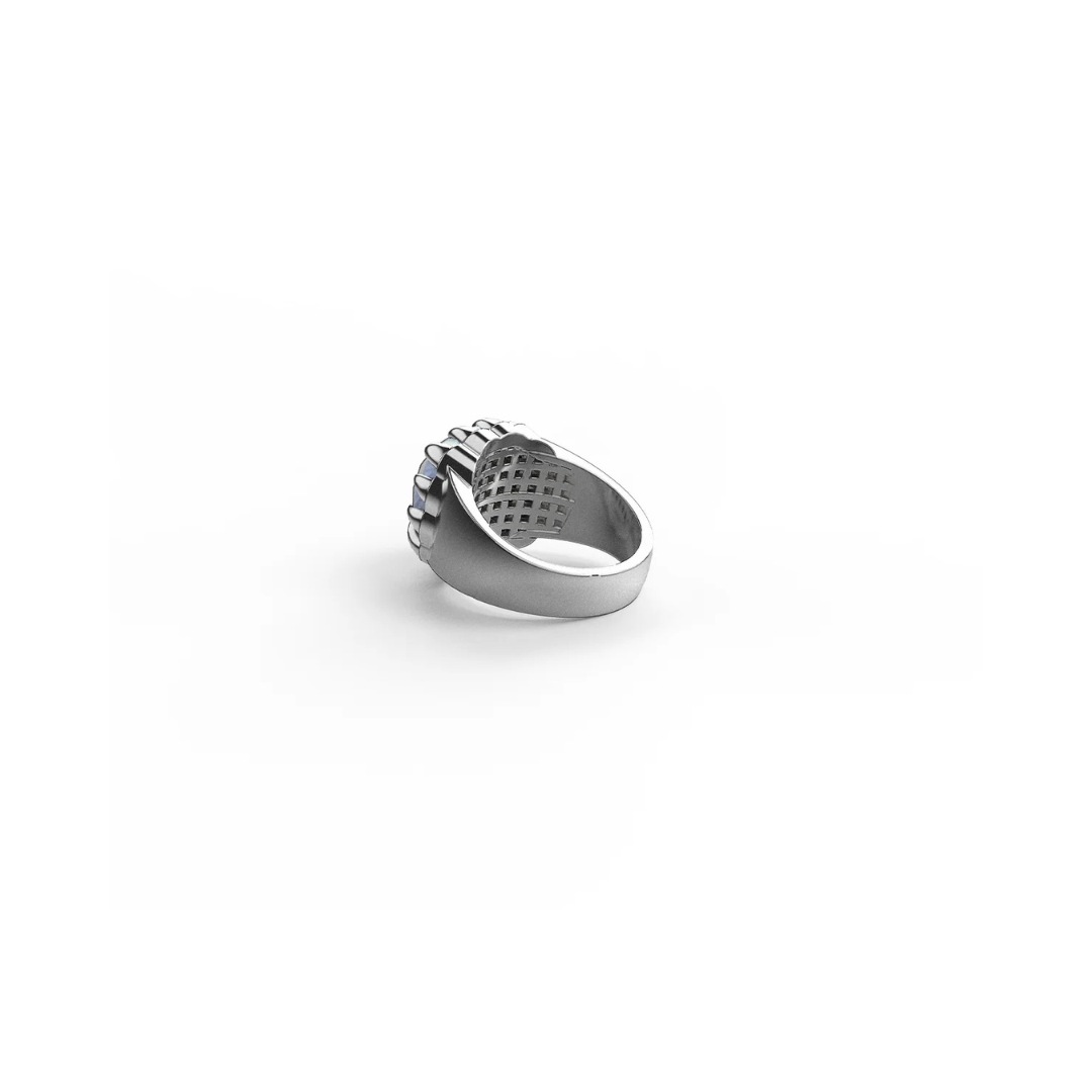 Claw Ring Blue Lace Agate