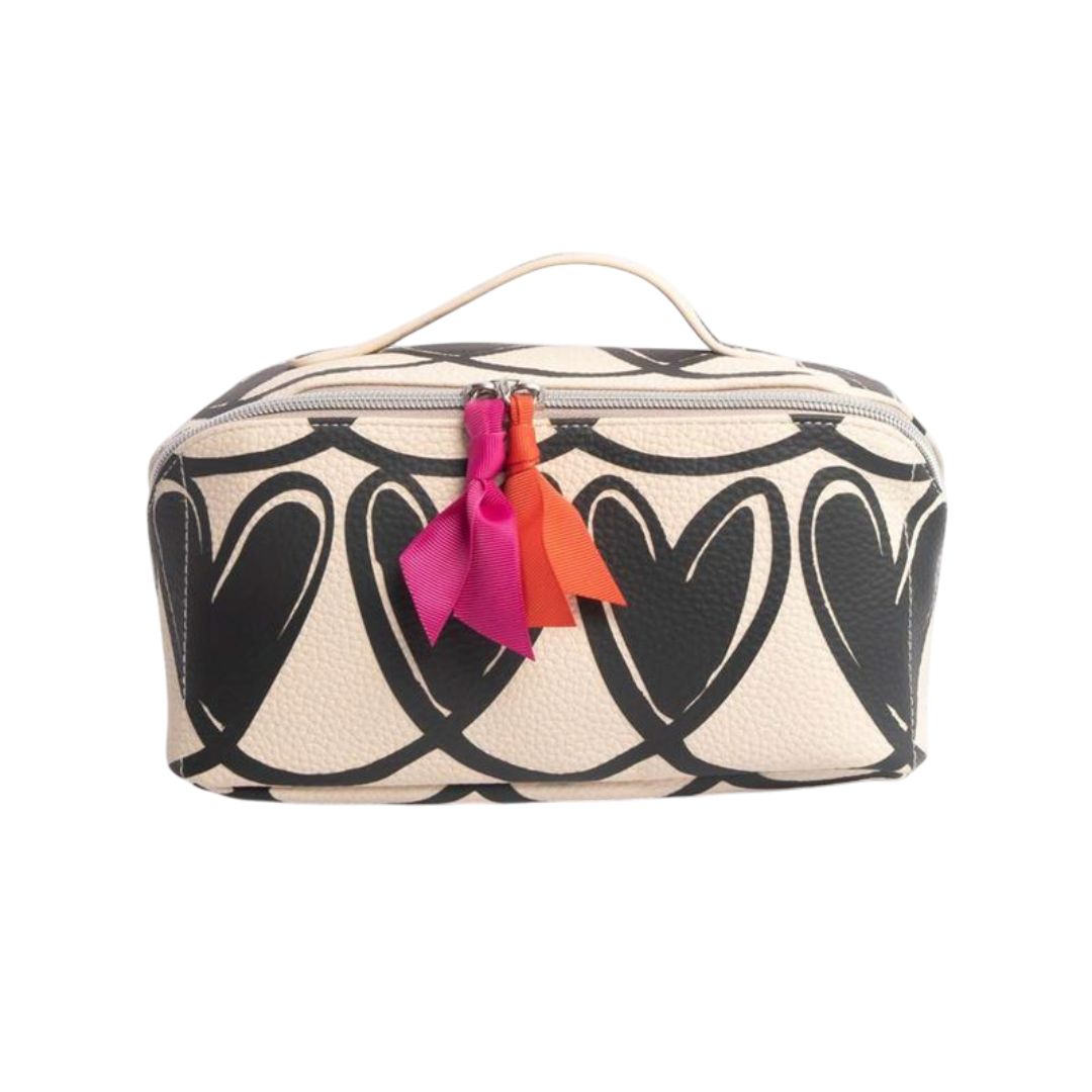 Mono Linked Hearts - Diagonal Wash Bag