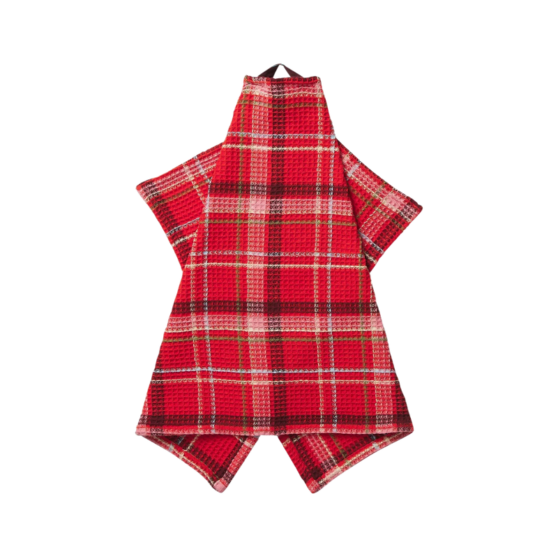 Frances Waffle Tea Towel - Poppy