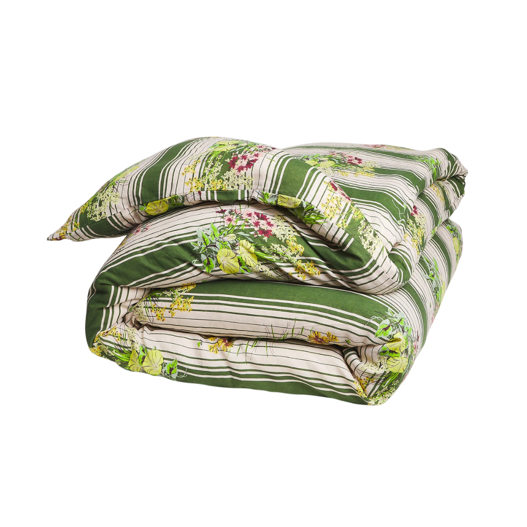 Dempsey Linen Quilt Cover - Hunter Green
