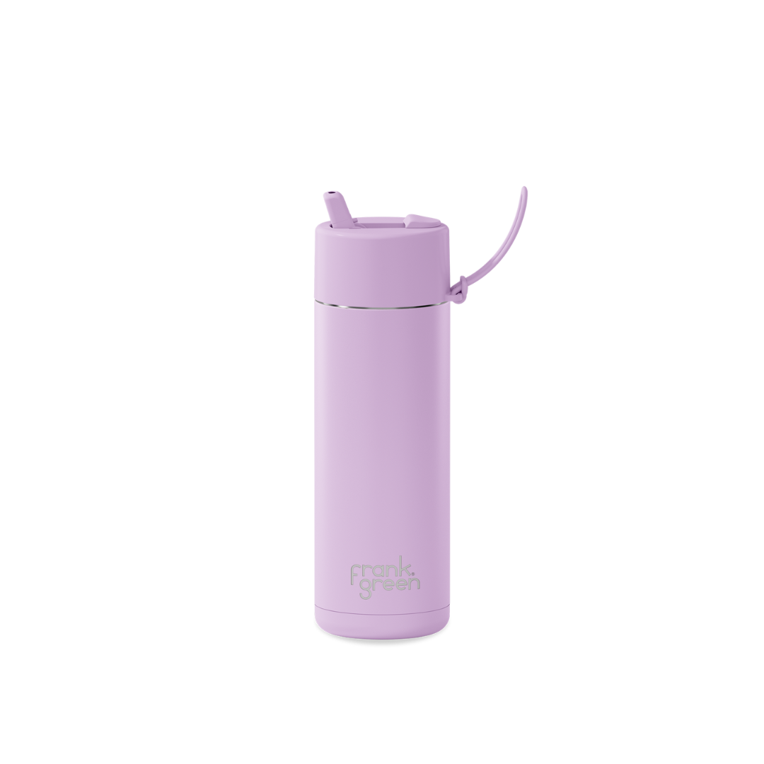 20oz Stainless Steel Ceramic Reusable Bottle with Straw Lid