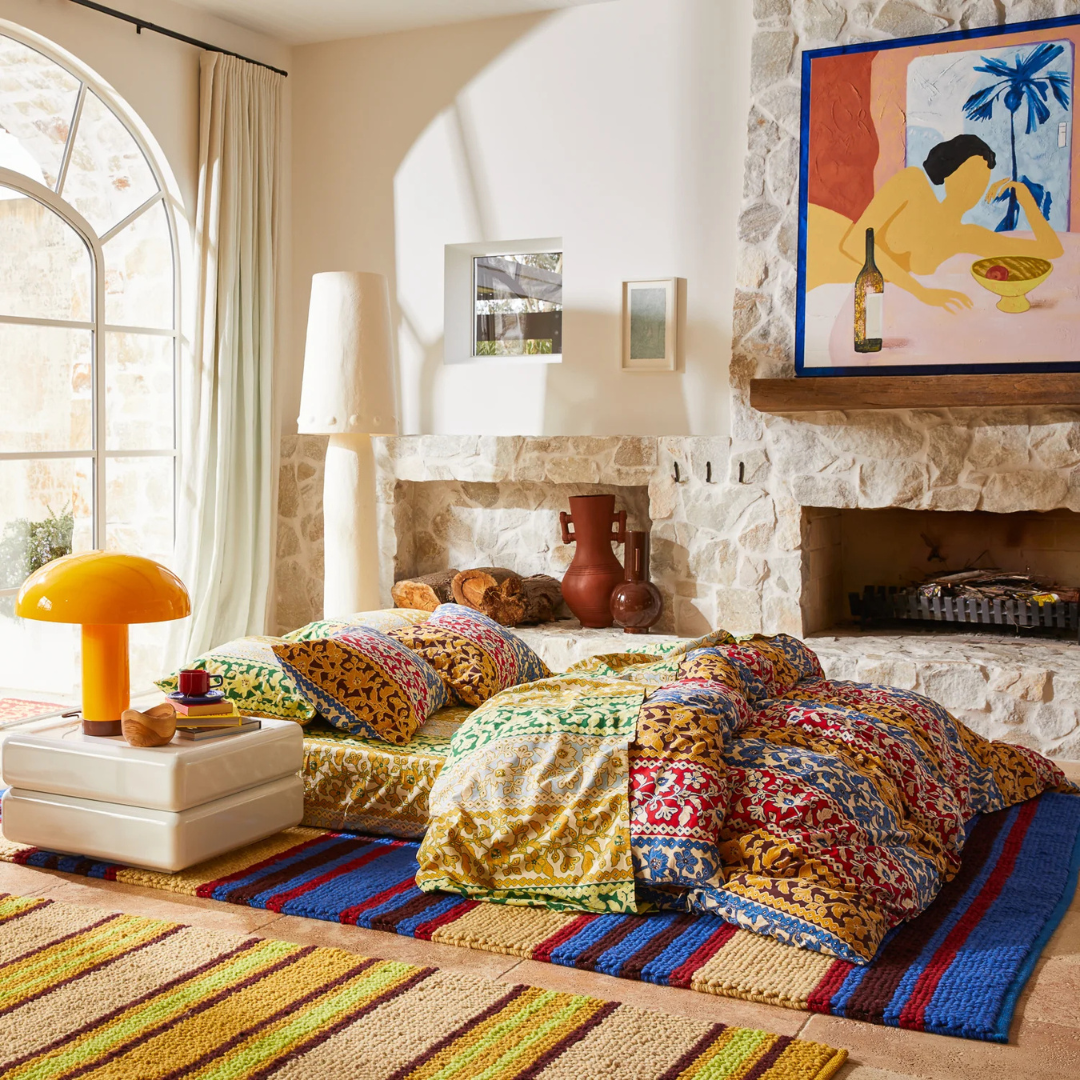 Thea Cotton Quilt Cover - Vermillion