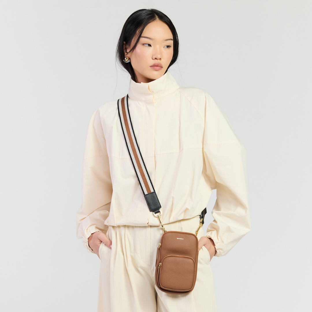 Nikko Luxe Pocket Phone Sling - Tan Luxe