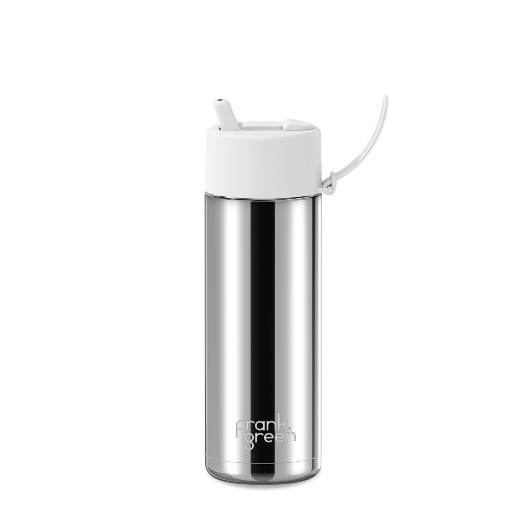 Frank Green Chrome Ceramic Reusable Bottle with Flip Straw Lid - 20oz