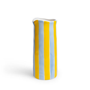 Medium Vase - Cornflower Blue and Yellow Stripe