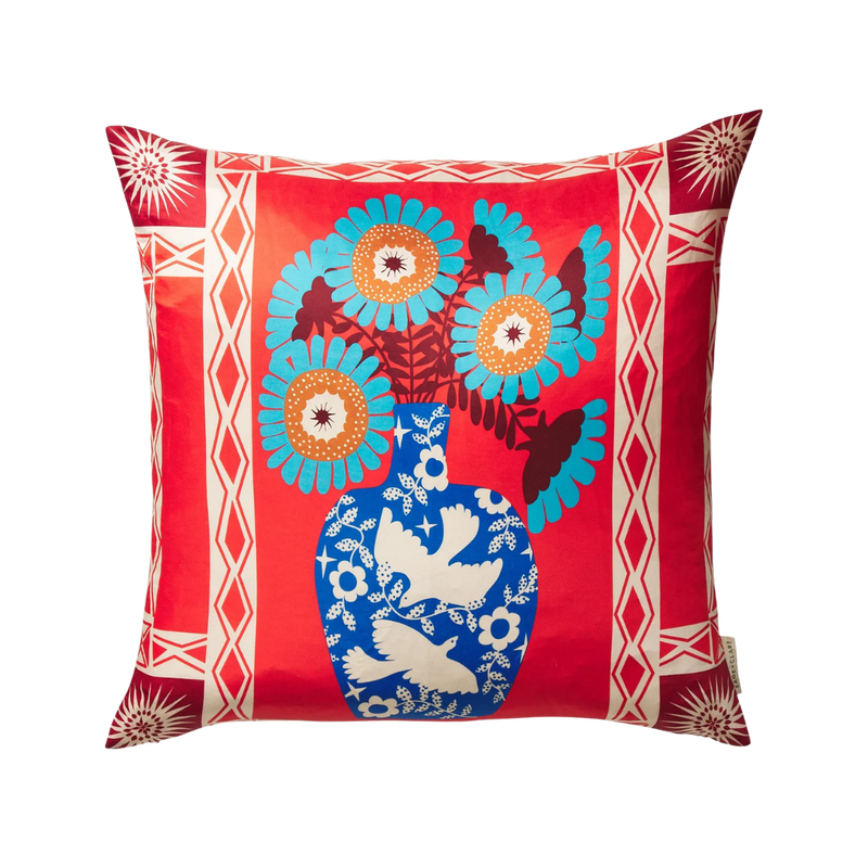 Cleo Cushion - Poppy Feather Insert