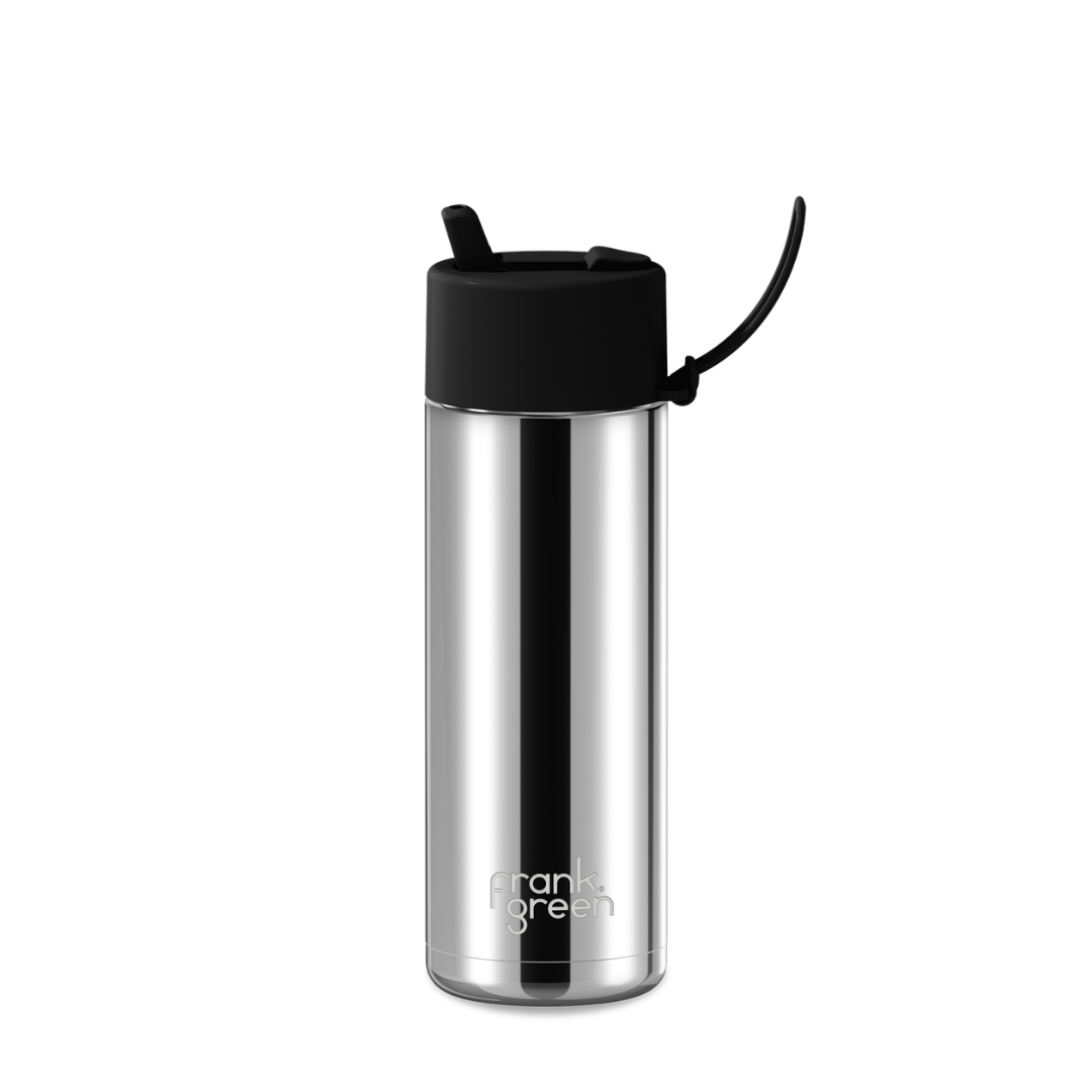 Frank Green Chrome Ceramic Reusable Bottle with Flip Straw Lid - 20oz