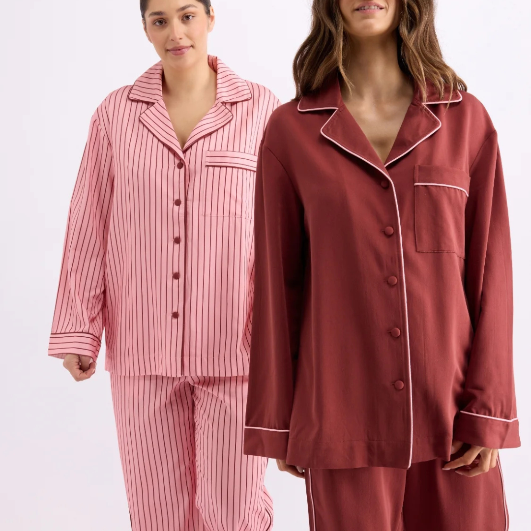 Long Sleeve Sleep Shirt - Rocky Road Stripes