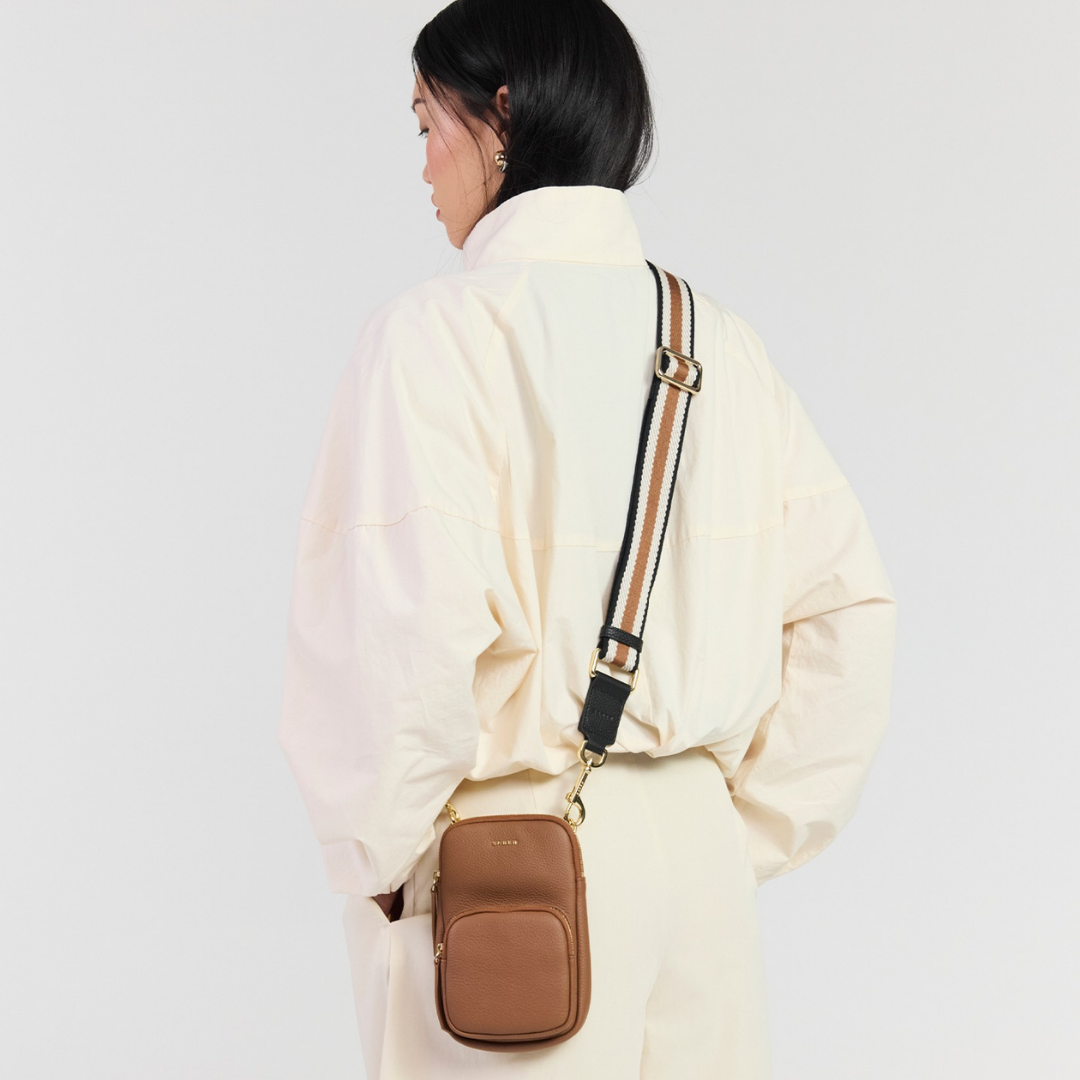 Nikko Luxe Pocket Phone Sling - Tan Luxe