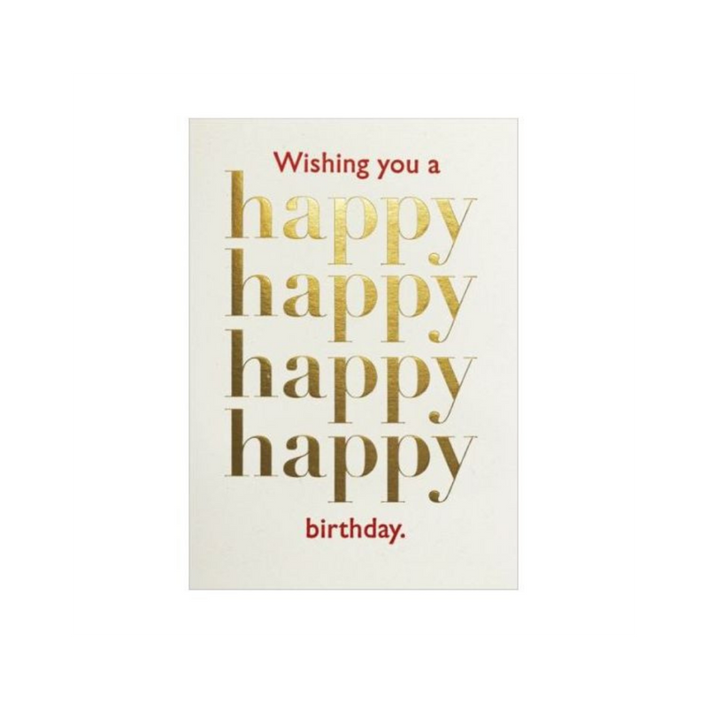 Mini Card - Gold Happy Happy Birthday