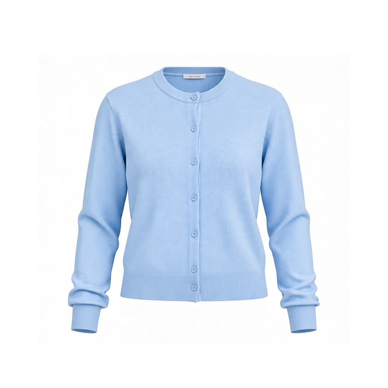 Classic Button Up Cardigan - Light Blue