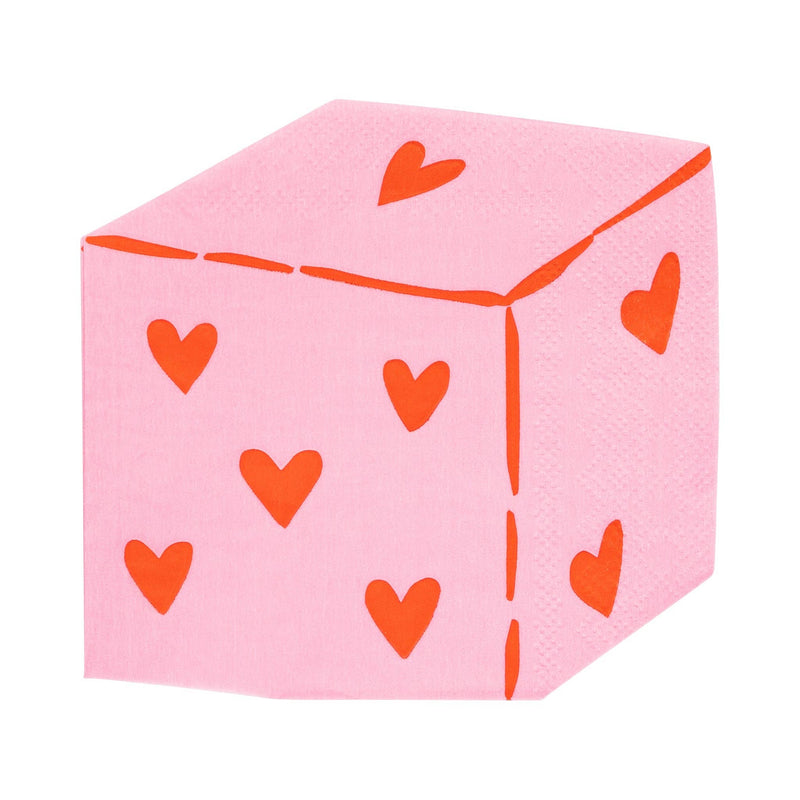 Heart Dice Cocktail Napkin