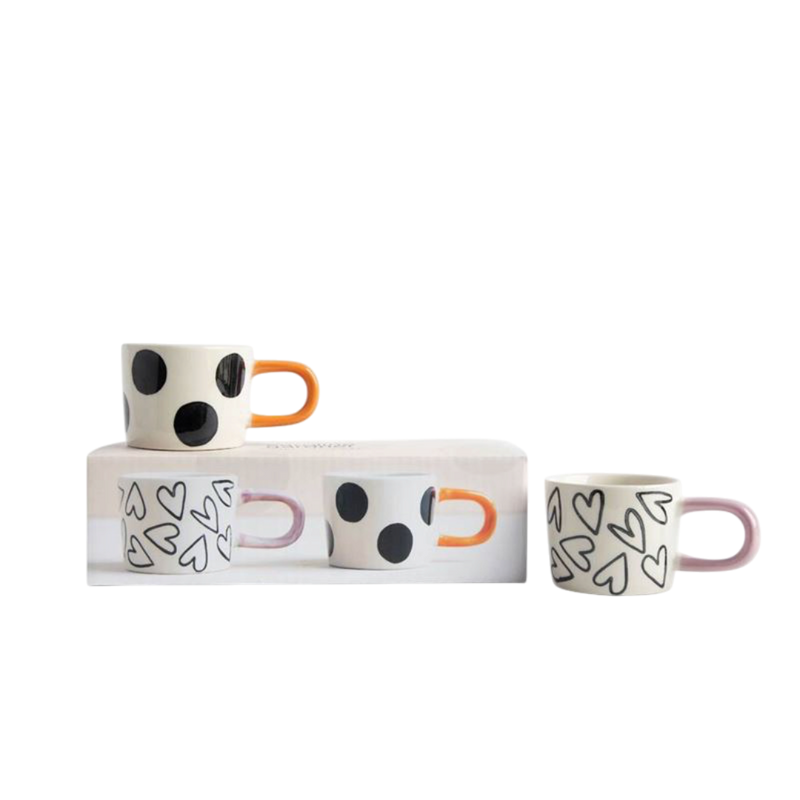 Mono Spot Hearts Set of 2 - Espresso Mug