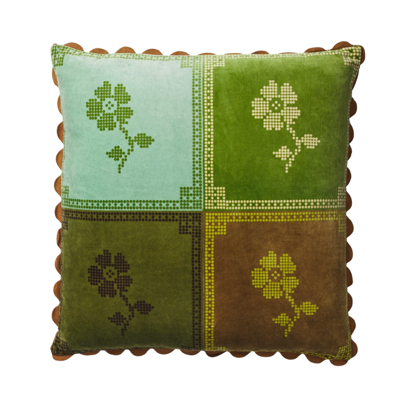 Bonny Reversible Velvet Cushion - Tigers Eye Feather Insert