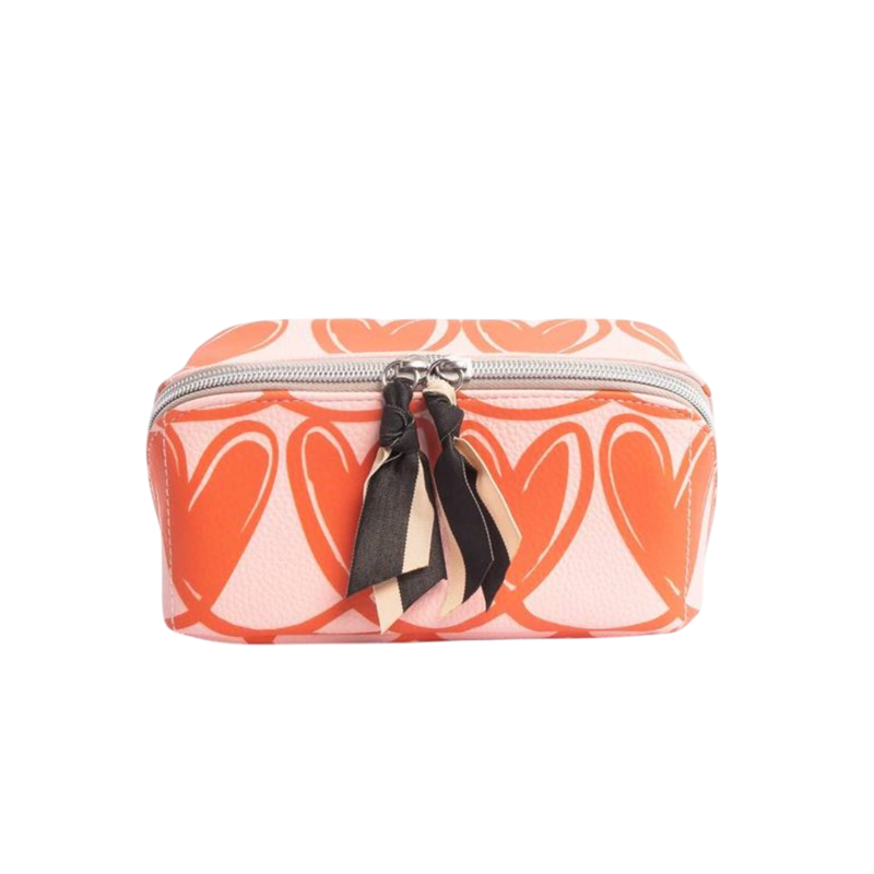 Pink Linked Hearts - Diagonal Cosmetic Bag