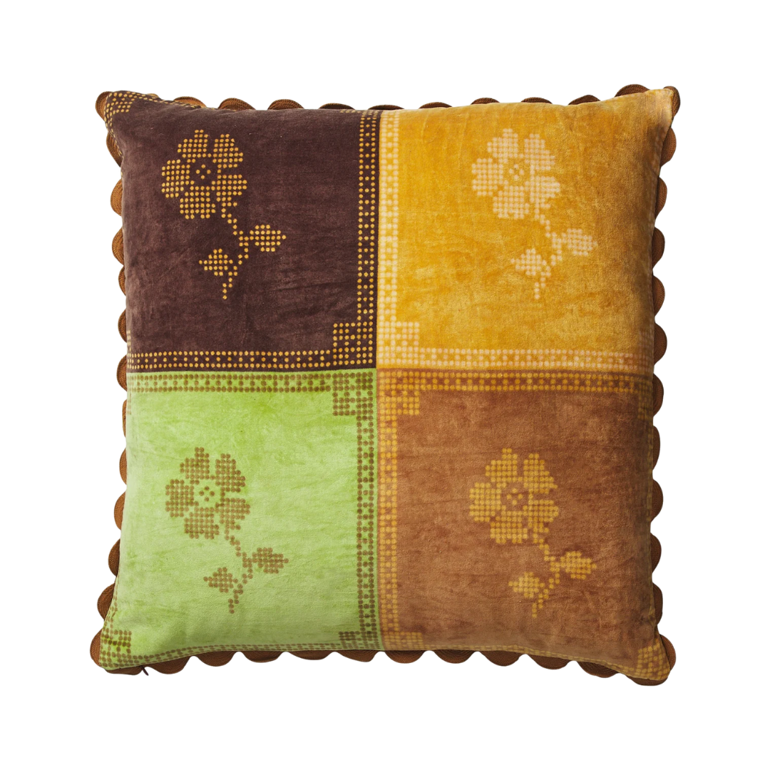 Bonny Reversible Velvet Cushion - Tigers Eye Feather Insert