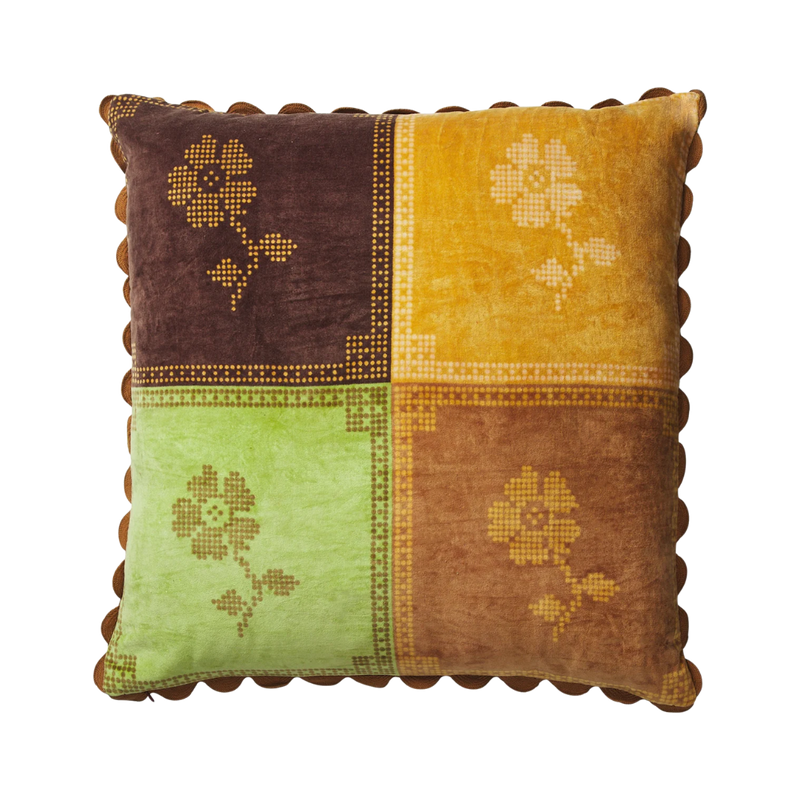 Bonny Reversible Velvet Cushion - Tigers Eye Feather Insert