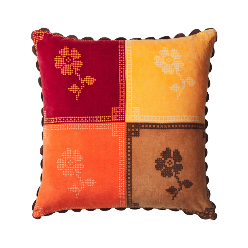 Bonny Reversible Velvet Cushion - Sienna Feather Insert