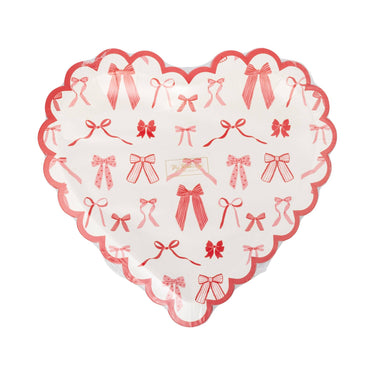 Bow Pattern Scalloped Heart Shapped Plate