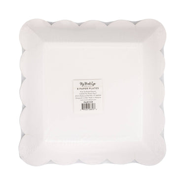 Pink Scalloped 9" Square Plate