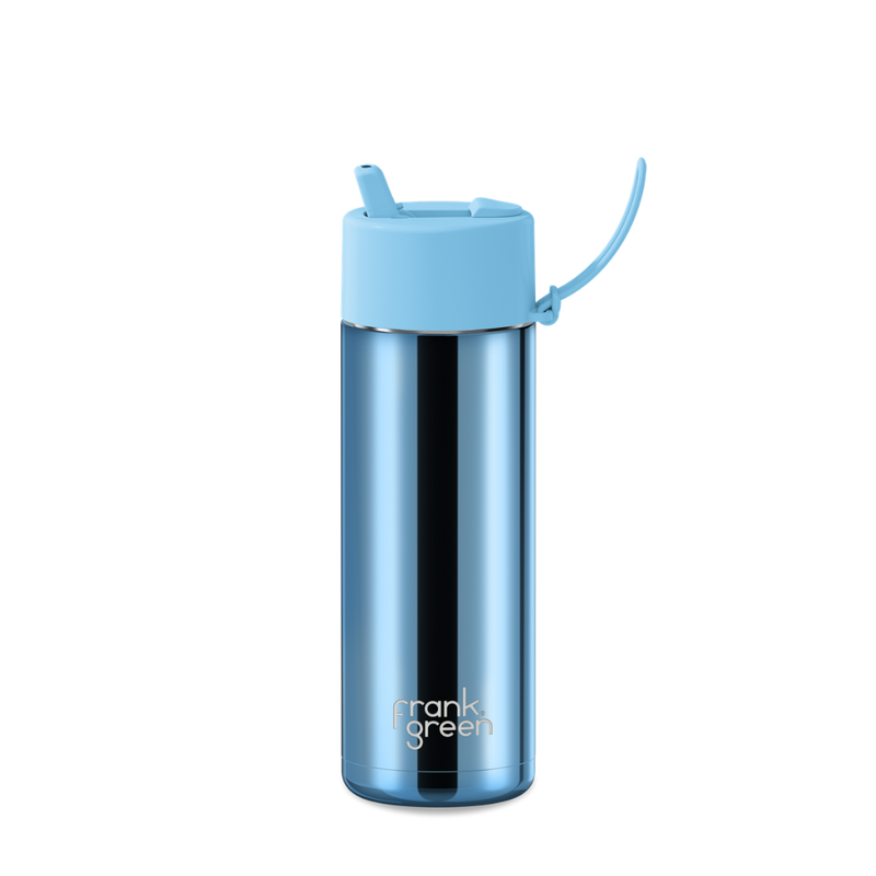 Frank Green Chrome Ceramic Reusable Bottle with Flip Straw Lid - 20oz