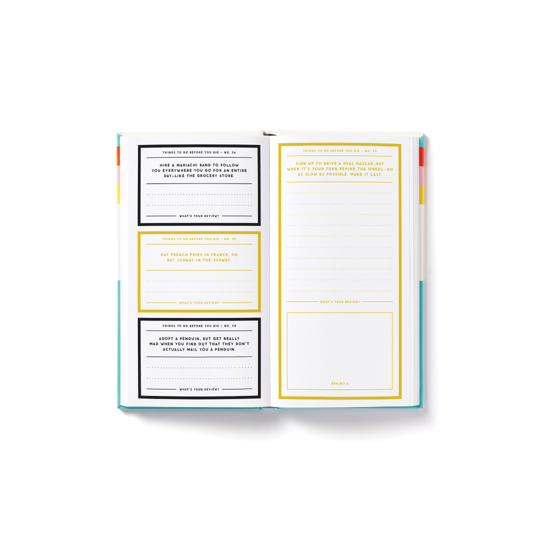 Brass Monkey a Million Things to Do Before You Die Prompted Journal Multi-Coloured