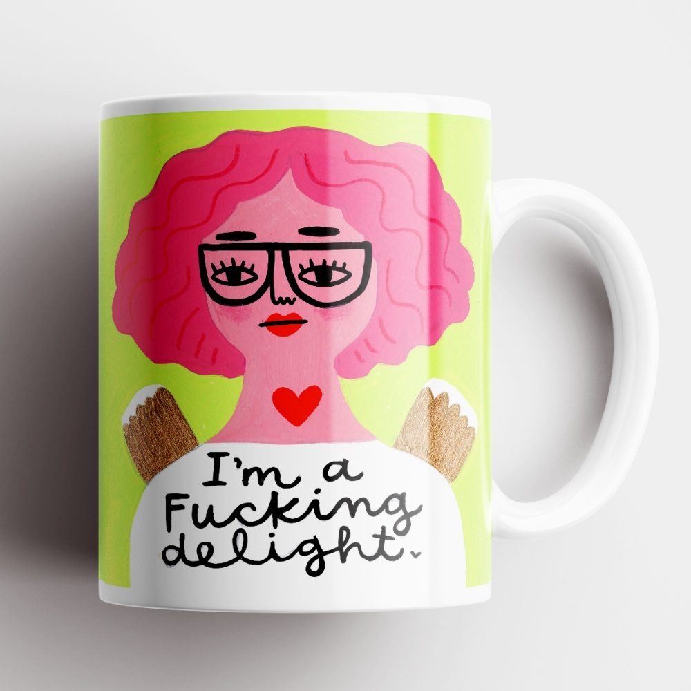 I'm a Fucking Delight Grumpy Angel Mug