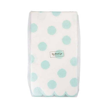 Aqua Polka Dot Dinner Napkin