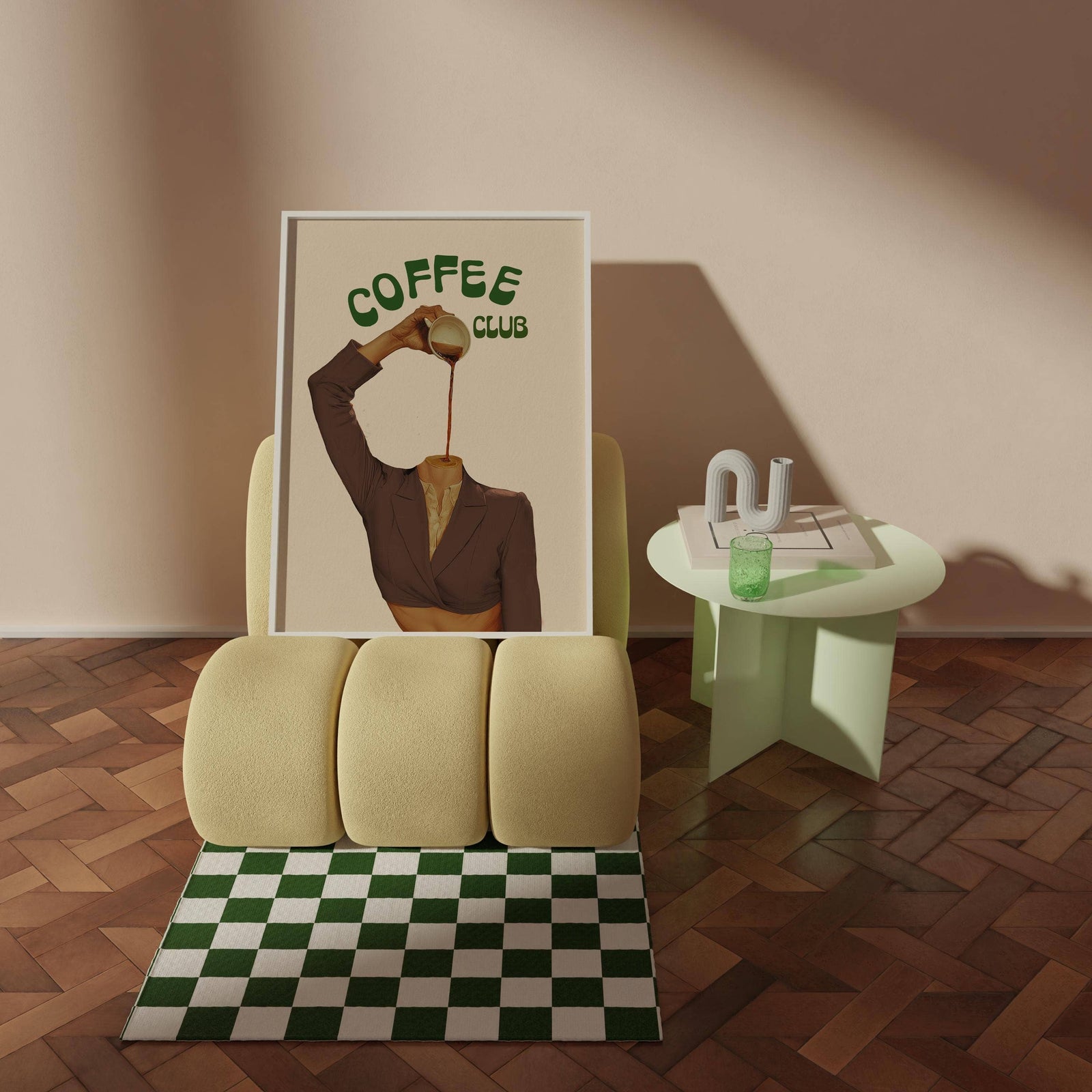 Coffee Club Poster: Retro Espresso Kitchen | Framed Art 11x14 In