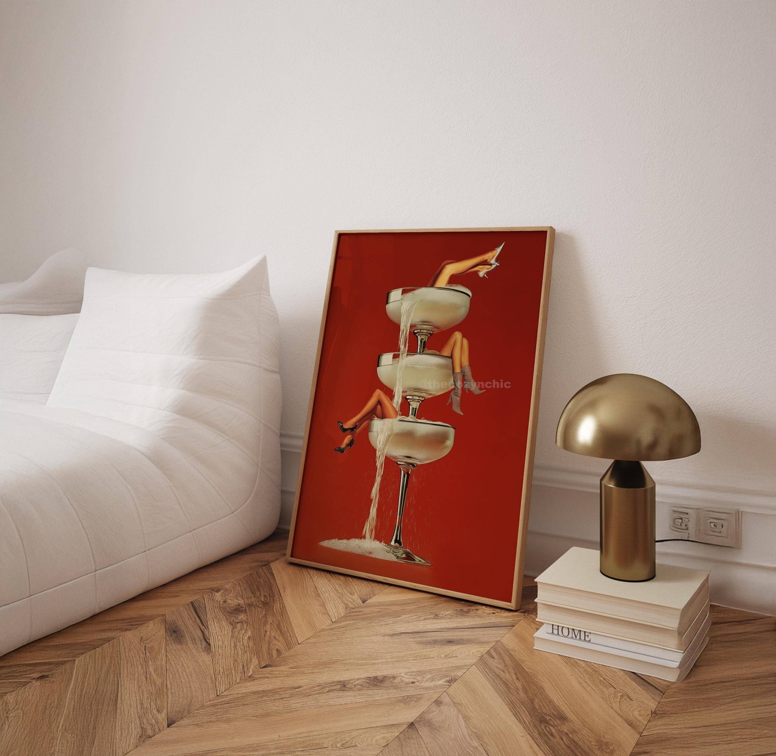 Cocktail Vintage, Champagne | Framed Art 11x14 In