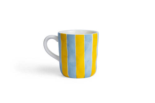 Mug - Cornflower Blue & Yellow Stripe