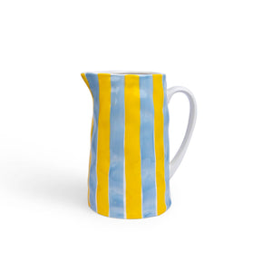 Medium Jug - Cornflower Blue and Yellow Stripe
