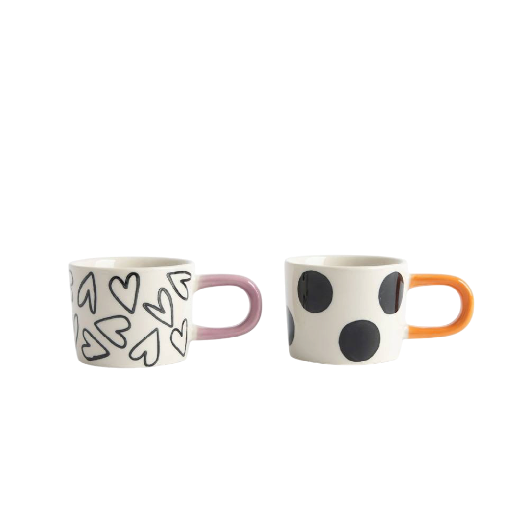 Mono Spot Hearts Set of 2 - Espresso Mug