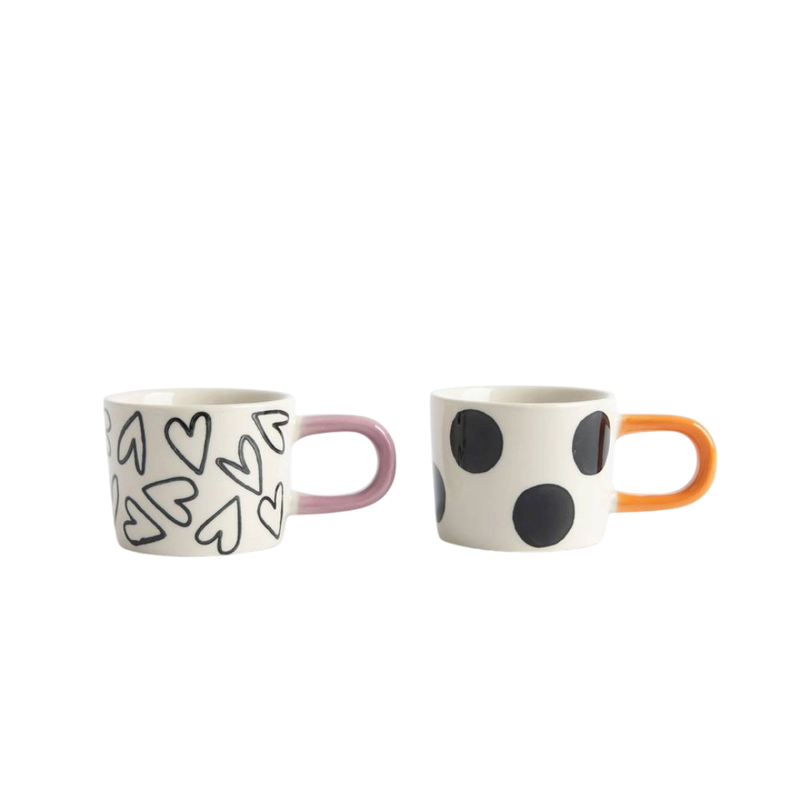 Mono Spot Hearts Set of 2 - Espresso Mug