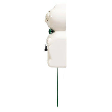 White Kit Cat Clock with Green Tail/Bowtie
