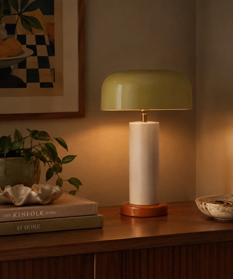 Malo Metal Lamp - Green/Ivory/Orange