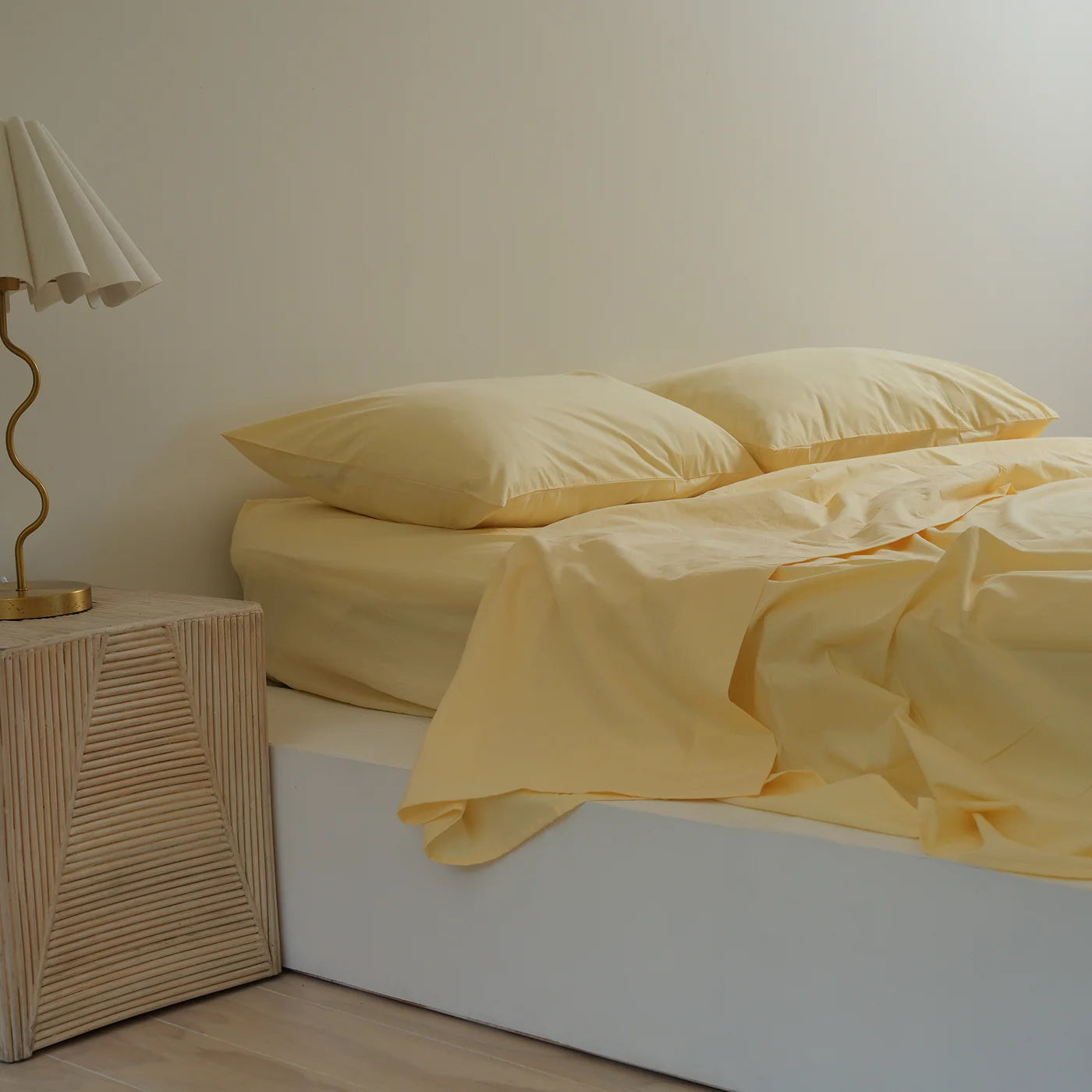 100% Stonewashed Cotton Sheet Set – Butter