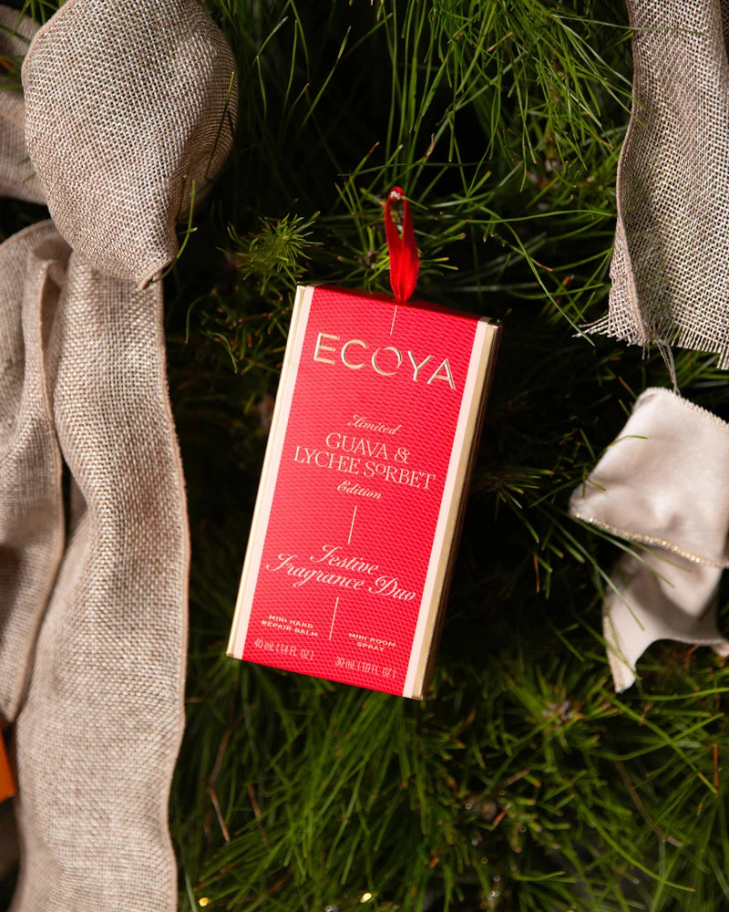 Festive Fragrance Duo - Mini Hand Repair Balm 40ml and Mini Room Spray 30ml - Guava & Lychee Sorbet