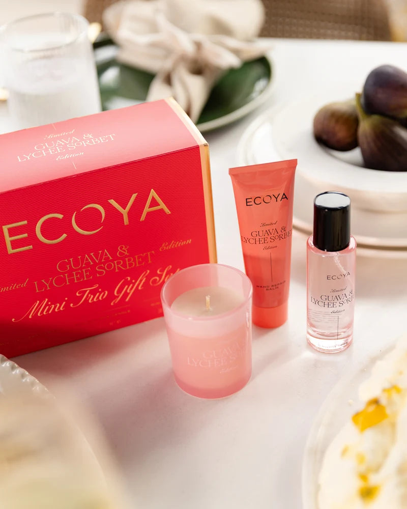 Mini Trio Gift Set - Mini Madison, Mini Hand Repair Balm and Mini Room Spray - Guava & Lychee Sorbet