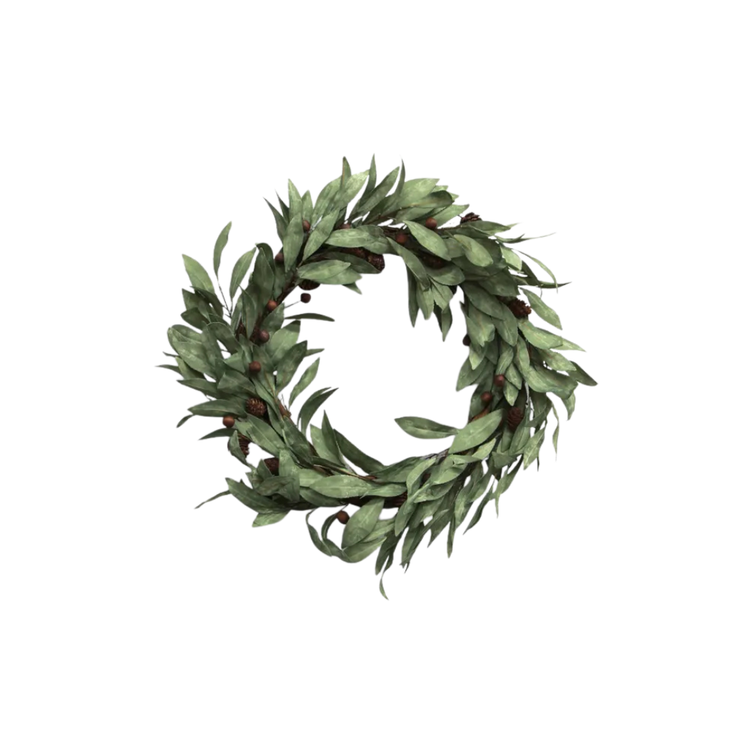 Eucalyptus & Brown Wood Berry Wreath Large