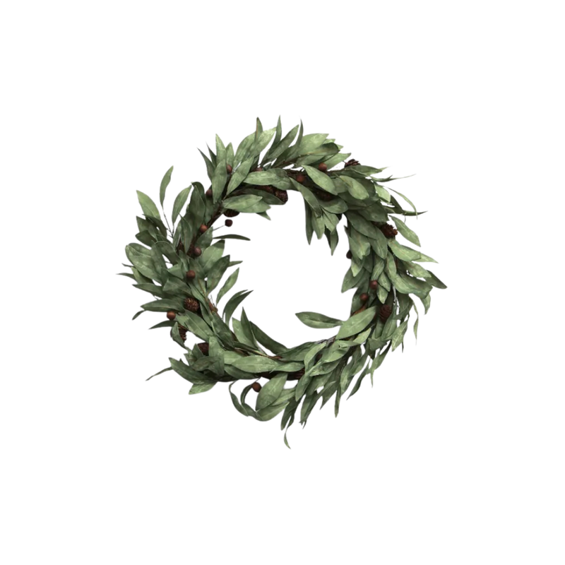 Eucalyptus & Brown Wood Berry Wreath Large