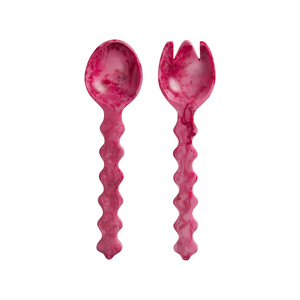 Gisele Salad Servers - Crimson