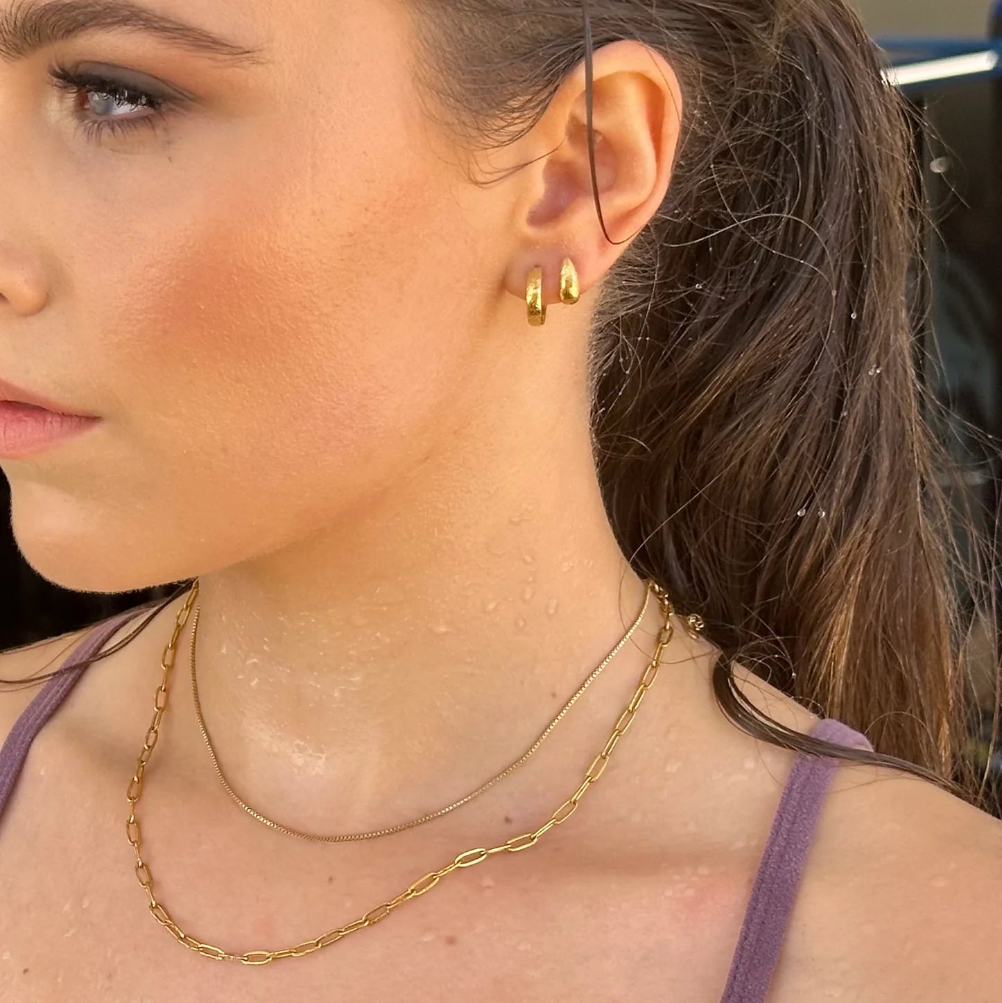 Swift Gold Stud Earrings