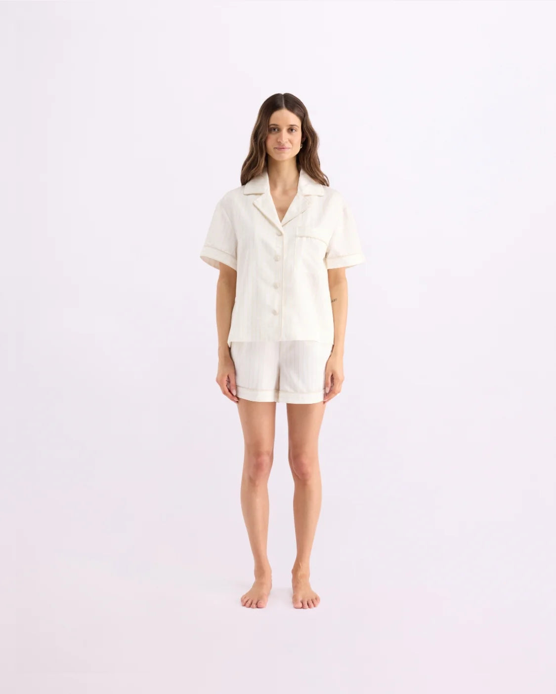 Short Sleeve Sleep Shirt - Milkshake Stripes