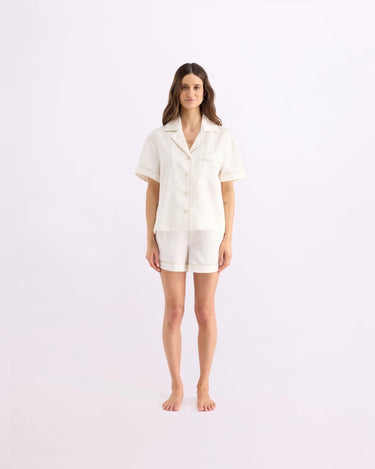 Short Sleeve Sleep Shirt - Milkshake Stripes