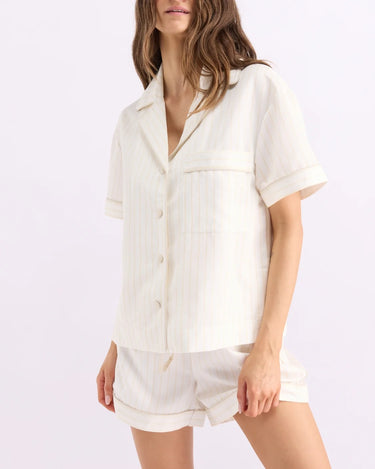 Short Sleeve Sleep Shirt - Milkshake Stripes