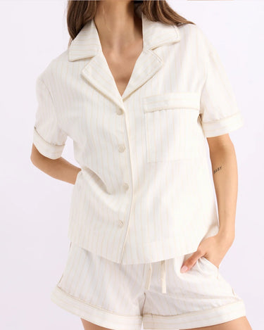 Short Sleeve Sleep Shirt - Milkshake Stripes
